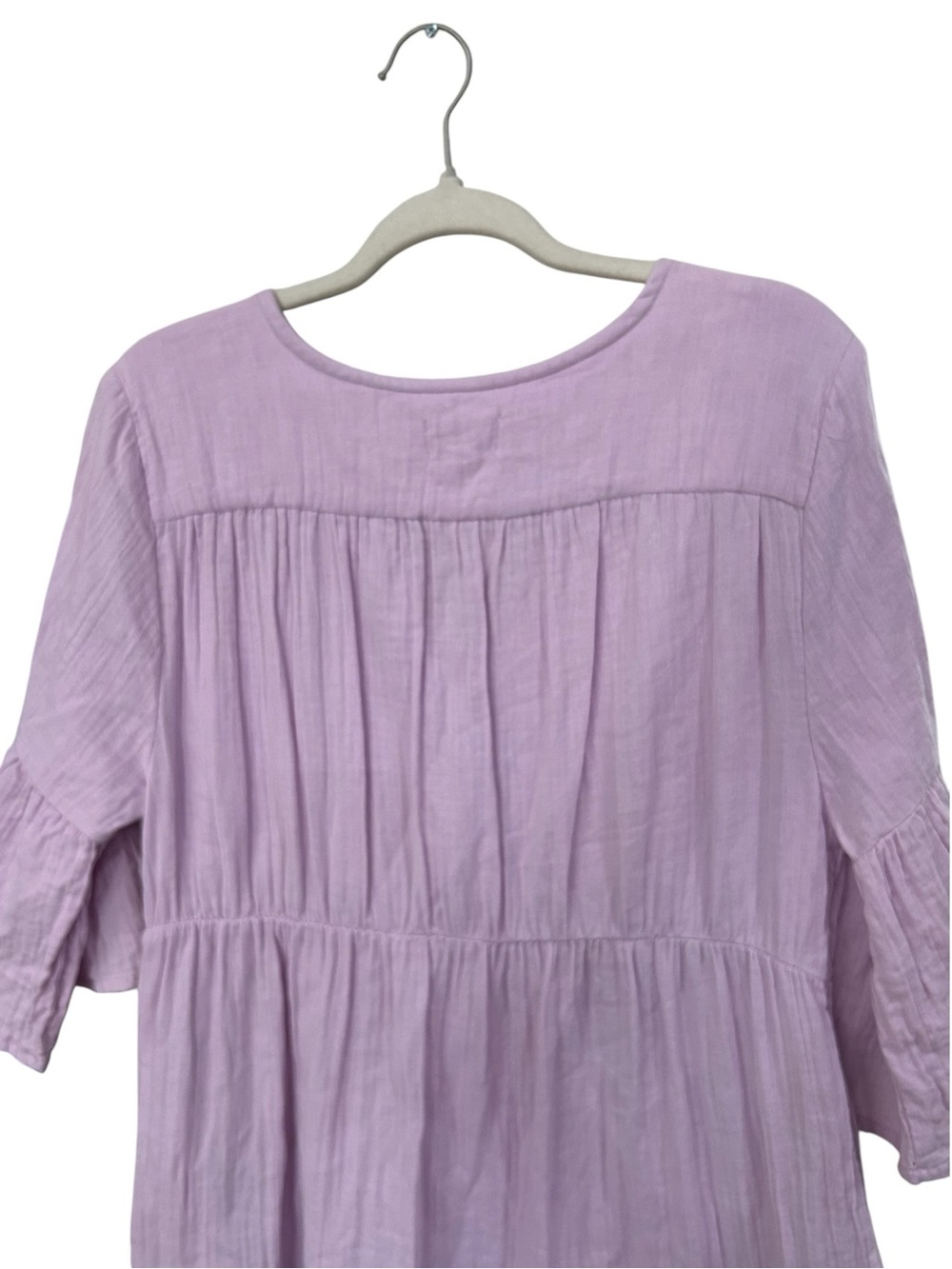 Pact Midi Dress Sz M Tiered Button-Front Flowy Organic Cotton Cottagecore Boho - Picture 9 of 14